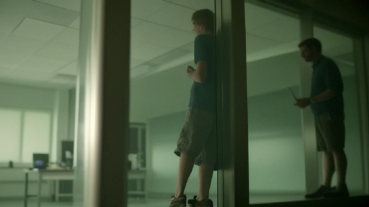 A laboratory corridor with separate testing rooms suggests varying oversight systems across states.