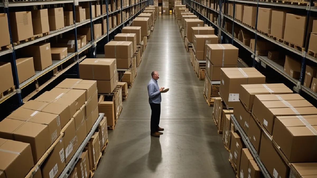 Le aree separate di stoccaggio e preparazione degli ordini di un magazzino rappresentano la varietà delle norme su consegne e trasporti nei diversi mercati statali.