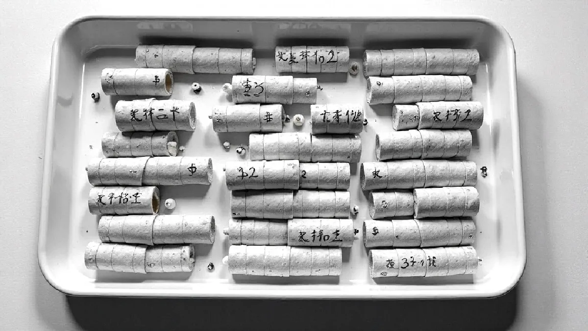 neatly aligned unbranded pre-rolls on a plain tray, no machinery, illustrating scientific evidence and research findings