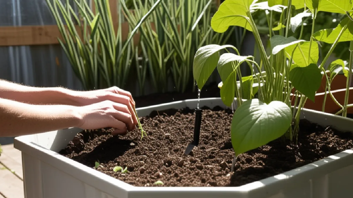 Hands caring for seedlings represent observation, pacing, feedback and intentional psychedelic practice.