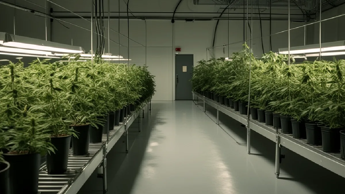 A regulated indoor grow room represents the compliance-focused expansion of legal cannabis markets.