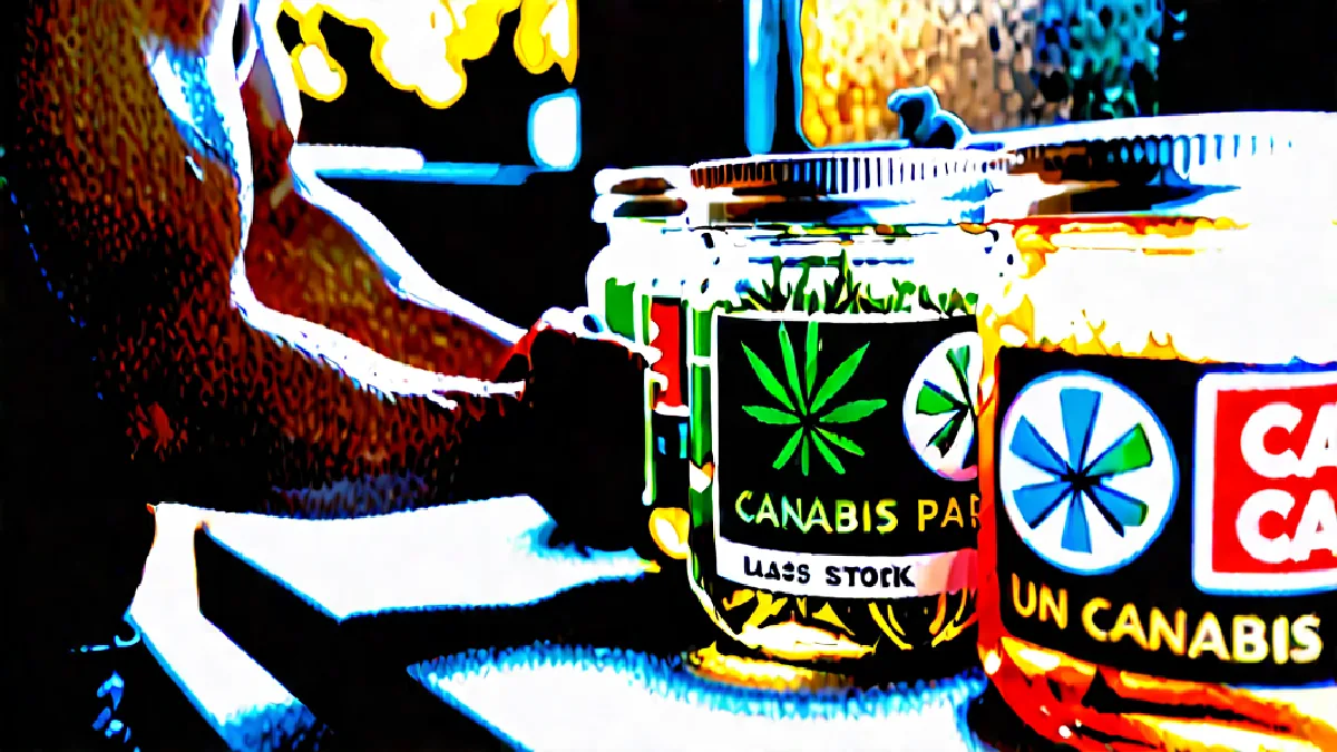 plain unlabelled glass jars of cannabis flower on a clean bench in Arizona, illustrating a historic audio studio turned modern retail hub