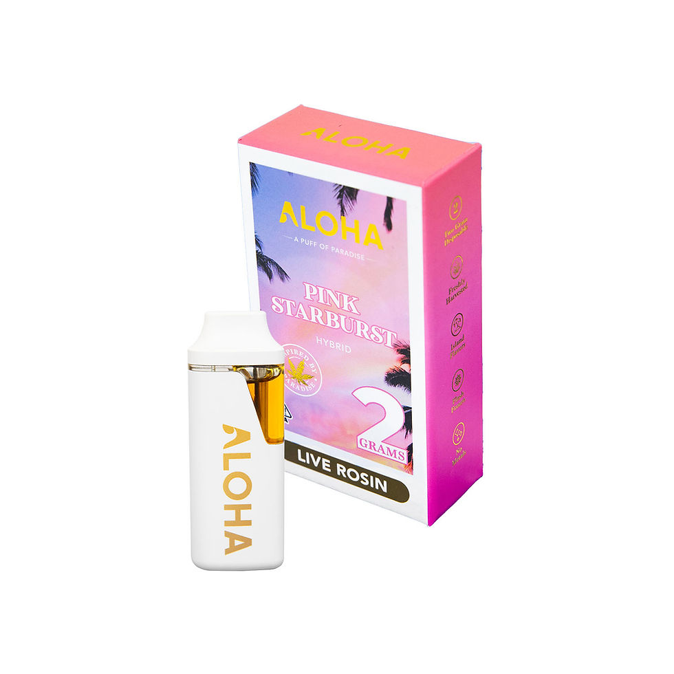 Miniatura: aloha 2 gram disposables live rosin pink starburst