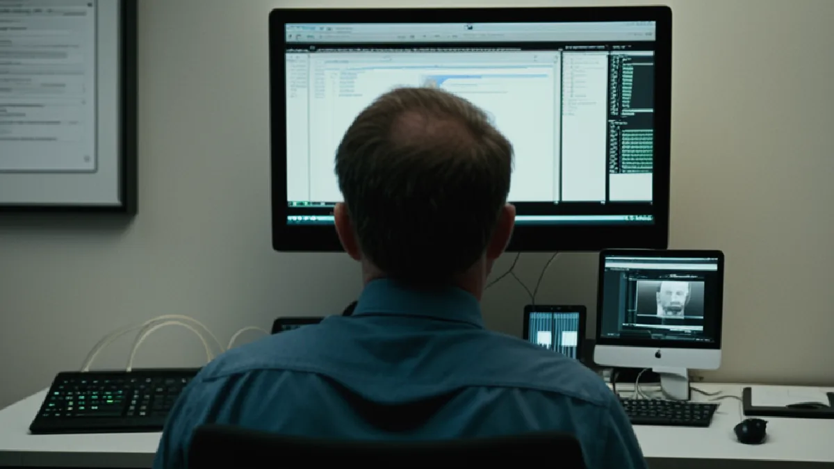 Hands work inside a secure banking operations room, evoking continuous monitoring of cannabis accounts.