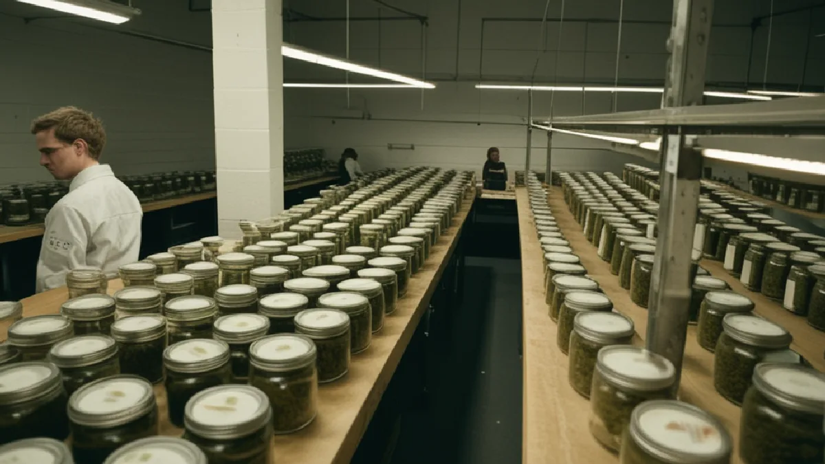 Workers stage cannabis orders in a secure room, highlighting practical opportunities for entrepreneurs building efficient local delivery operations.