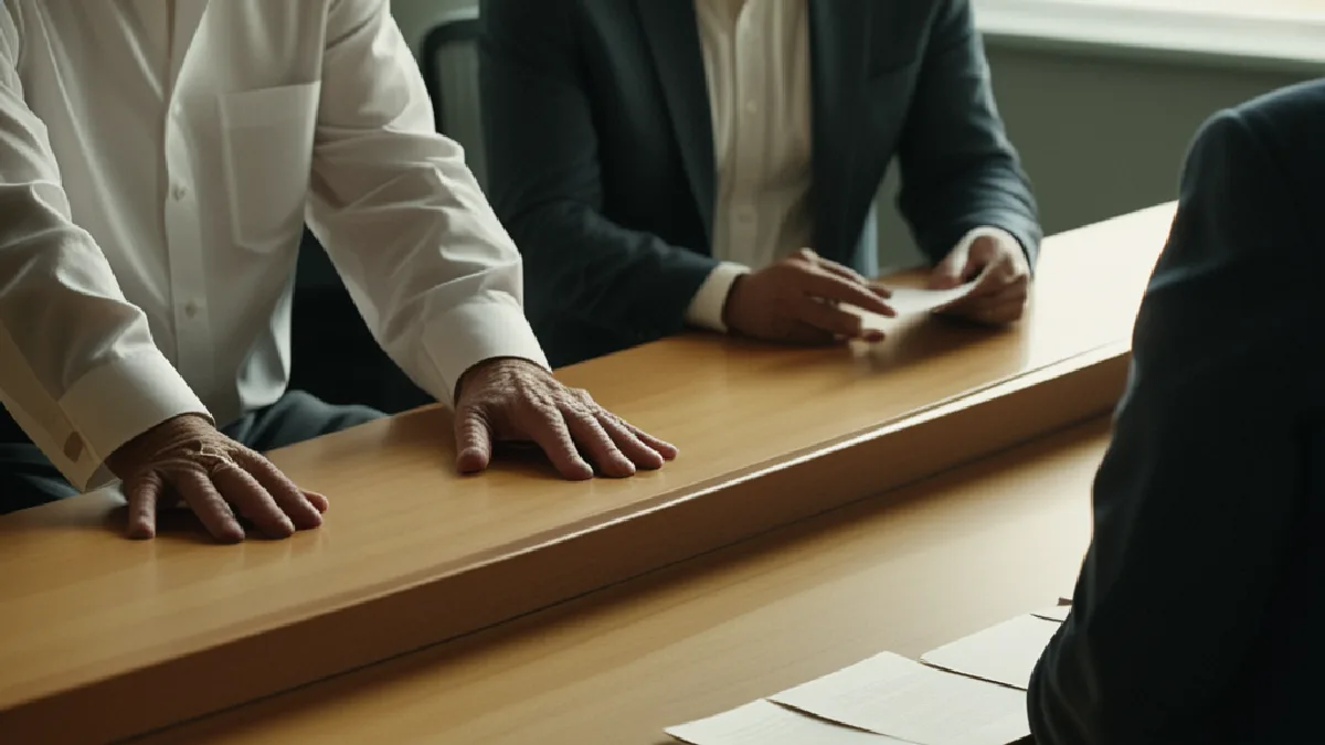 Anonymous policymakers and stakeholders confer in a Washington, D.C. room during an exploratory discussion.