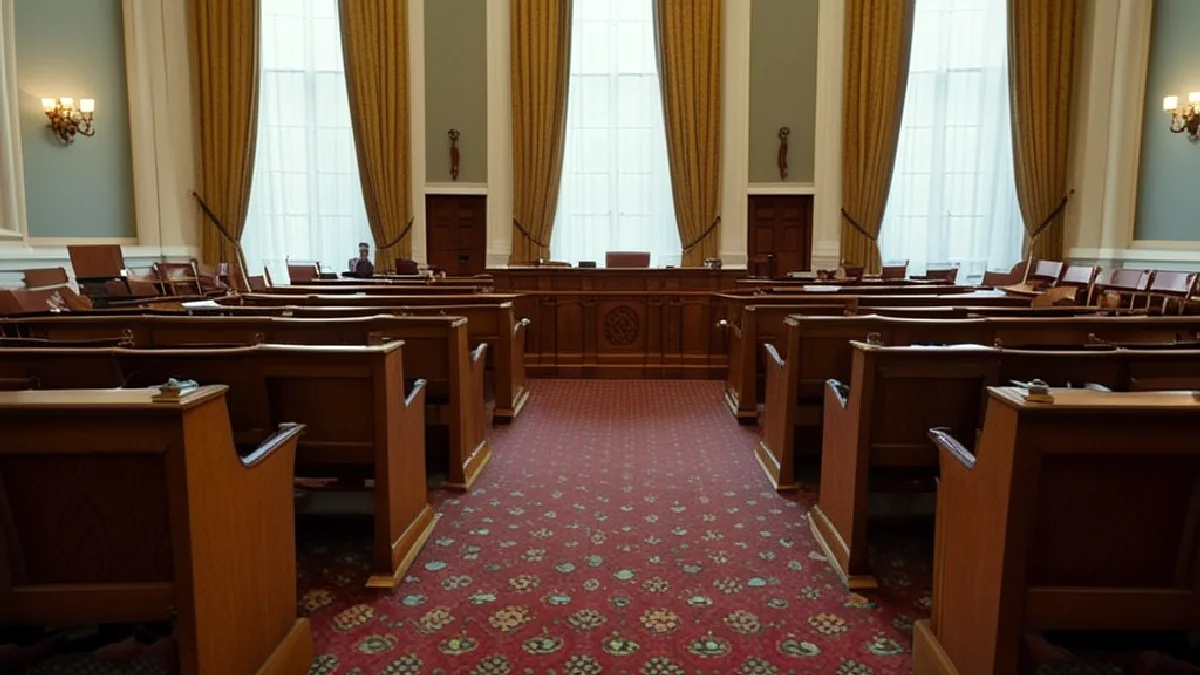 Empty Pennsylvania Senate committee room represents the legislative steps still required before the hospital bill can become law.