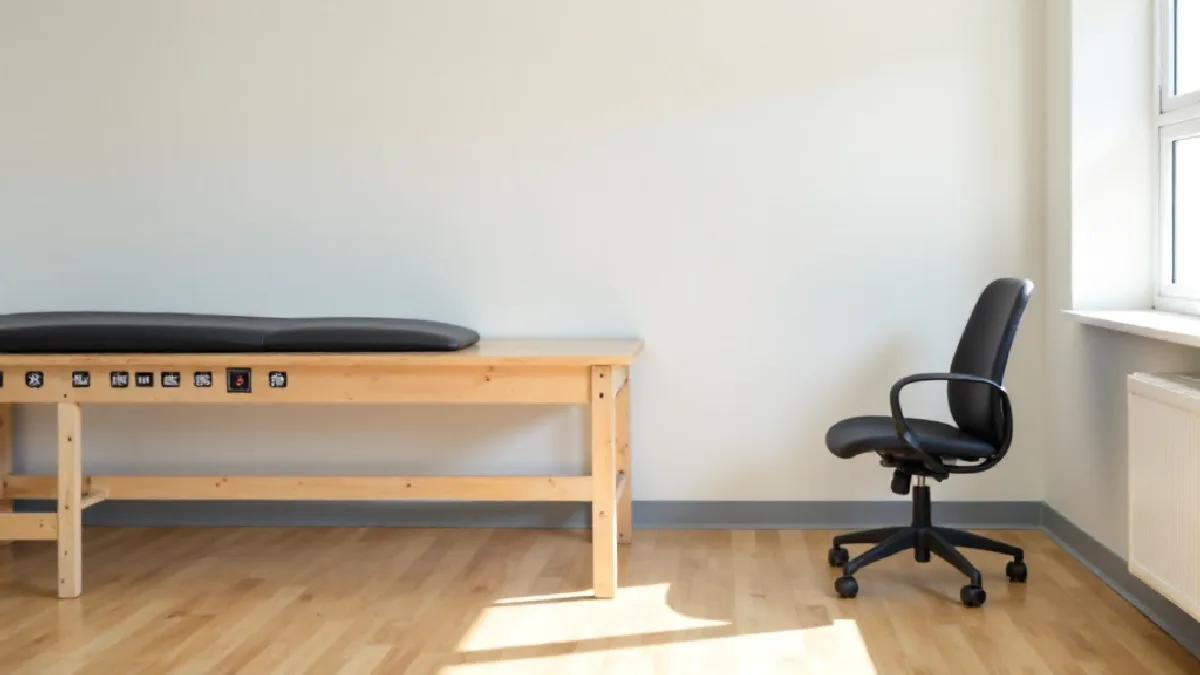 Prepared outpatient therapy room shows the clinical setting being considered for supervised psychedelic care