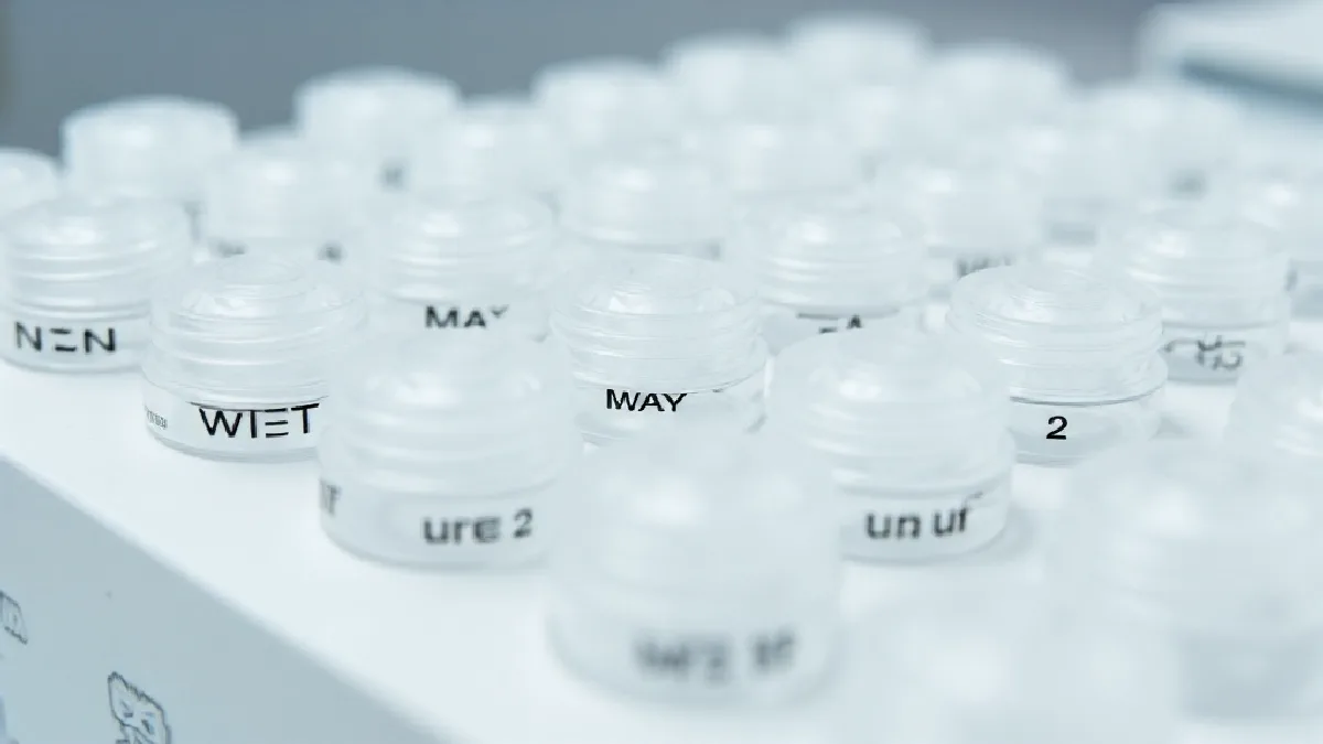 clear sample vials on a clean laboratory bench, no labels or screens, illustrating church sacraments, nutraceuticals, and commercialization
