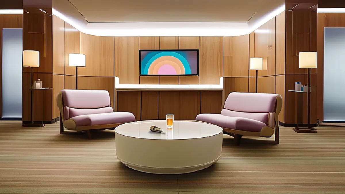 A quiet, dimly lit clinical research room with a lounge chair and digital tablet, reflecting the controlled Johns Hopkins study environment.