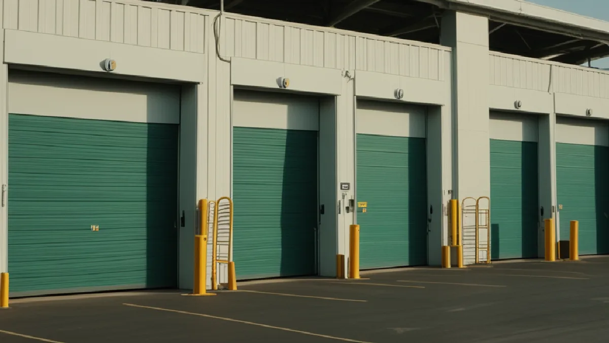 Gloved hands verify a sealed inventory bin inside a secure cannabis distribution facility.