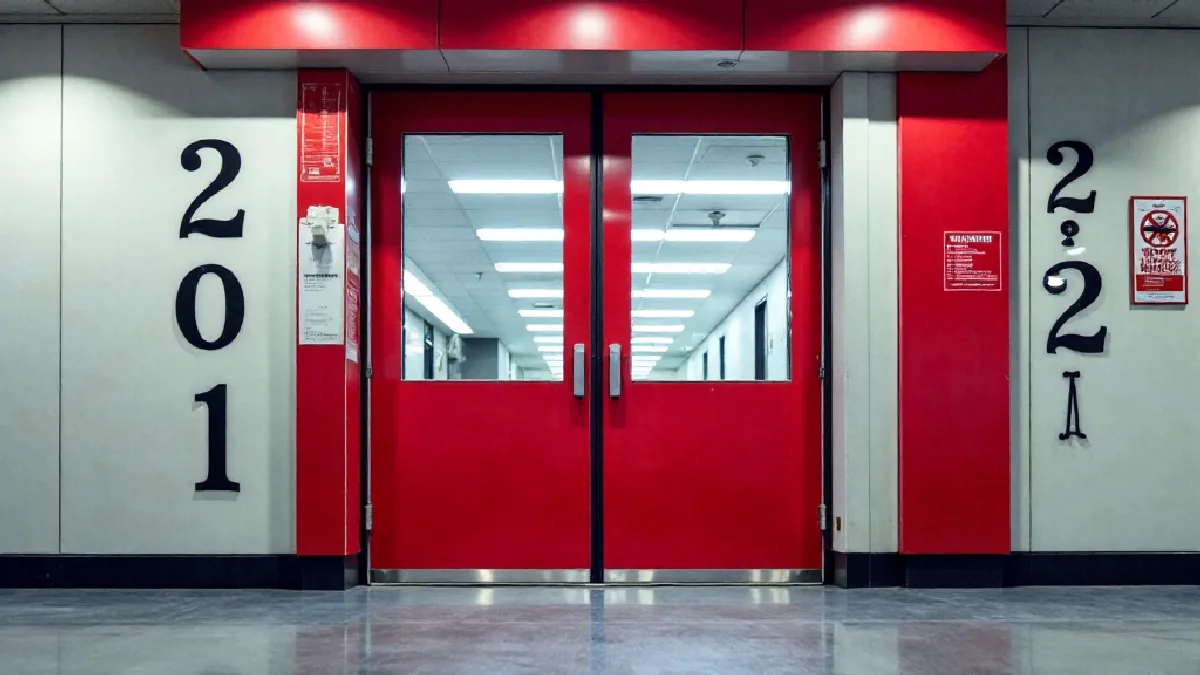 An empty institutional corridor represents the reported shift in Houston cannabis possession enforcement.