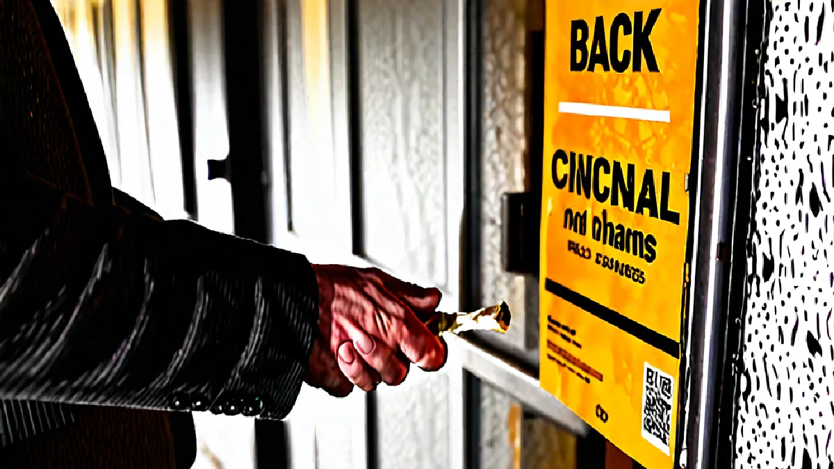 plain closed loading-bay door at dusk, no vehicles, plates or signage in Ohio, illustrating how does cannabis shopping work at ascend cincinnati