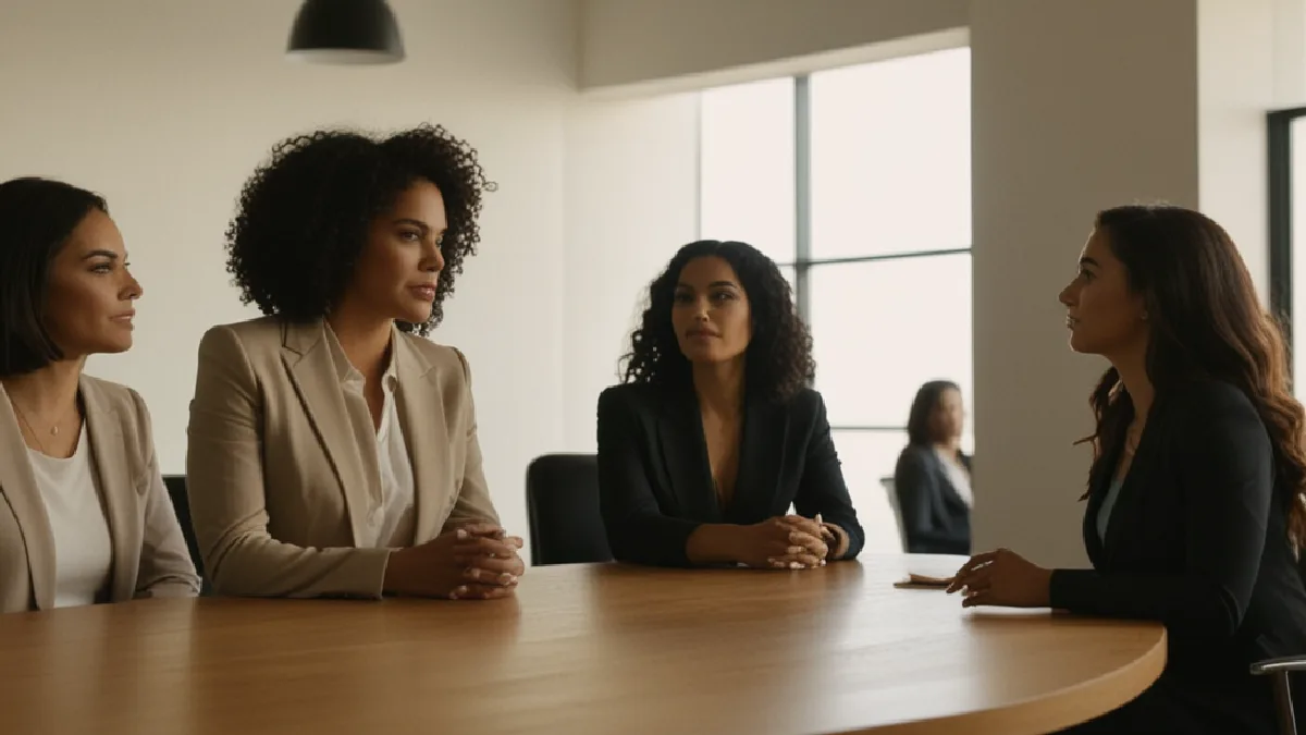 Women collaborate around a cannabis industry table, reflecting the summit’s emphasis on shared knowledge and community leadership.