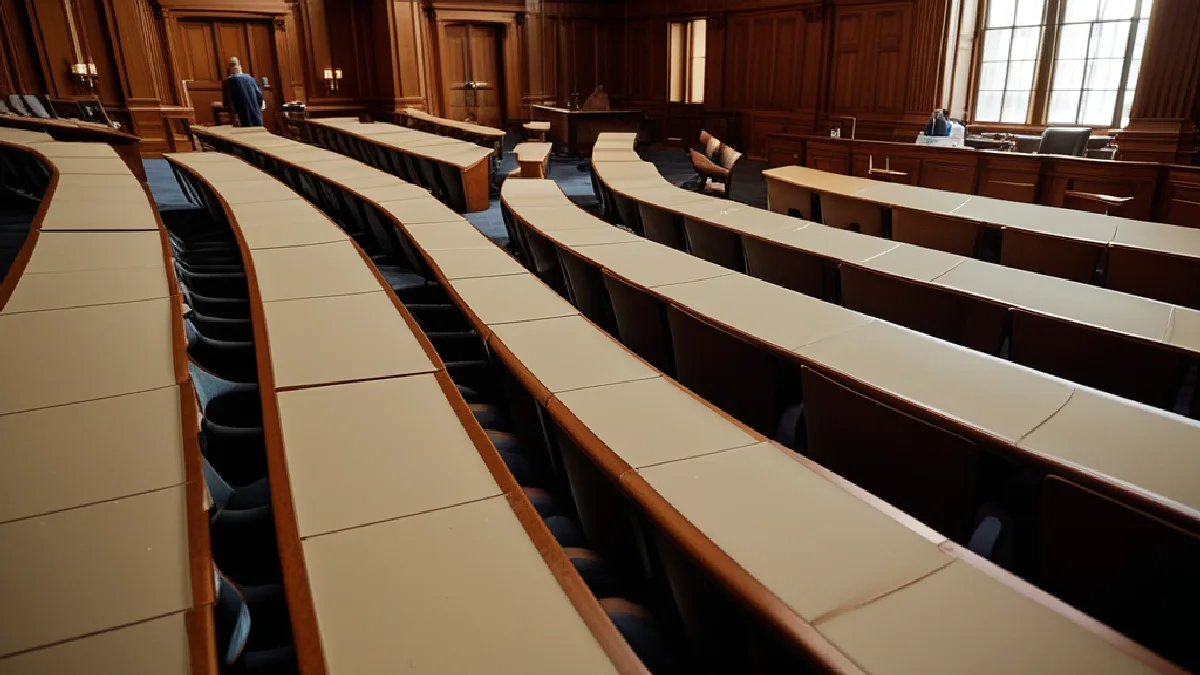 A prepared Pennsylvania hearing room represents the drafting, hearings and rulemaking that could follow legalization.