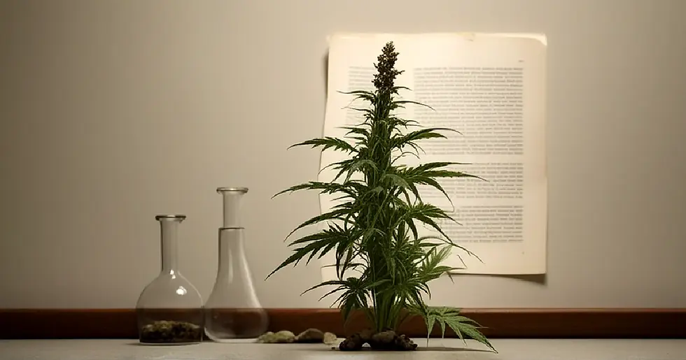 A camera faces an anonymous government building, linking press access with cannabis policy oversight.