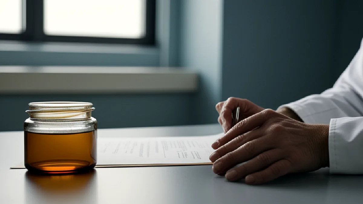 A researcher handles a cannabis specimen during an observational study setup for veterans’ existing use.