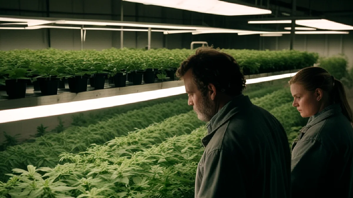 Las hileras densas de cannabis y las plantas estresadas ilustran el exceso de oferta y la presión operativa detrás del colapso del mercado de Oklahoma.