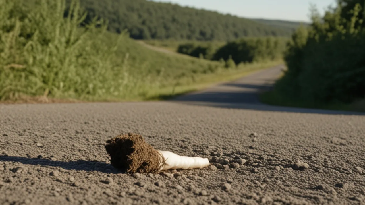Una planta de cannabis y recipientes sin etiquetas se encuentran cerca de una frontera rural, simbolizando las distintas normas estatales y los riesgos del transporte.