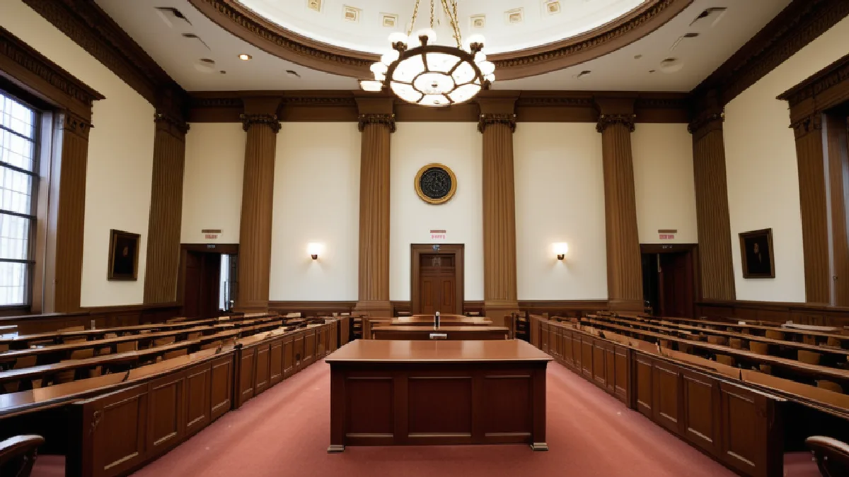 An empty Sixth Circuit courtroom evokes uncertainty over enforcing cannabis-related contracts in federal court.