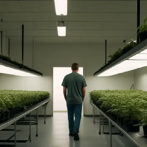 Flowering medical cannabis plants fill a controlled Georgia cultivation room as the state program expands.