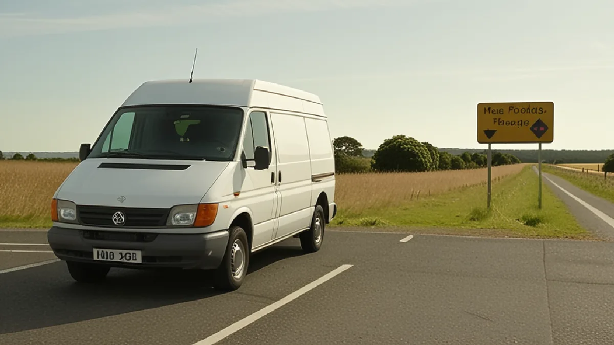 A delivery vehicle near a state border illustrates differing hemp and cannabis compliance rules across jurisdictions