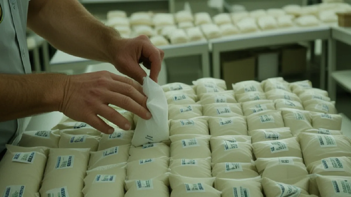 Hands organize an orderly fulfillment station, representing training discipline, compliance controls, and delivery investment risk.