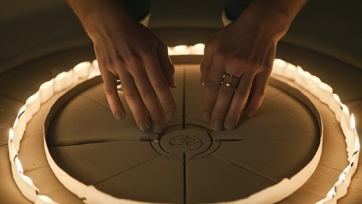 An anonymous participant sits beside a candlelit circle, evoking the organized settings examined in the study.