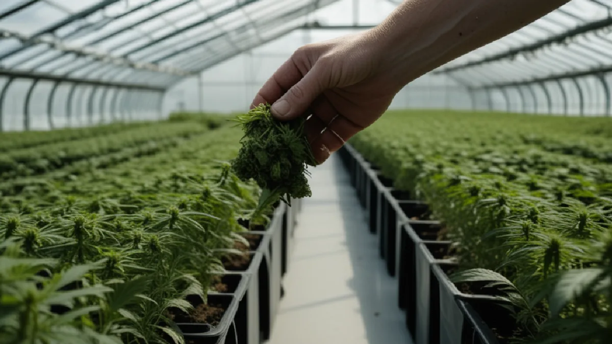 commercial cannabis cultivation greenhouse in Pennsylvania, illustrating safety considerations and side effects
