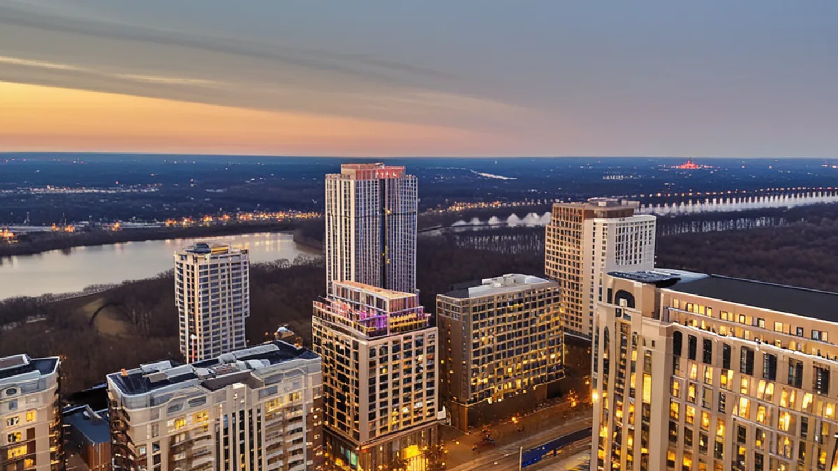 A continuous Potomac-region vista places Washington, DC, Maryland and Virginia in shared geographic context.