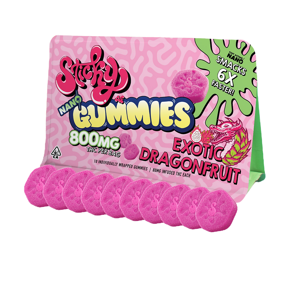 Sticky Nano Gummies 800MG Dragonfruit – potent THC-infused edible candy with tropical flavor, premium Washington DC