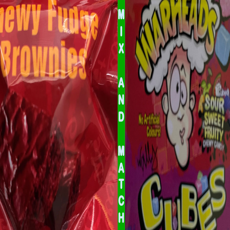 mix and match edibles medical brownies and war heads cubes