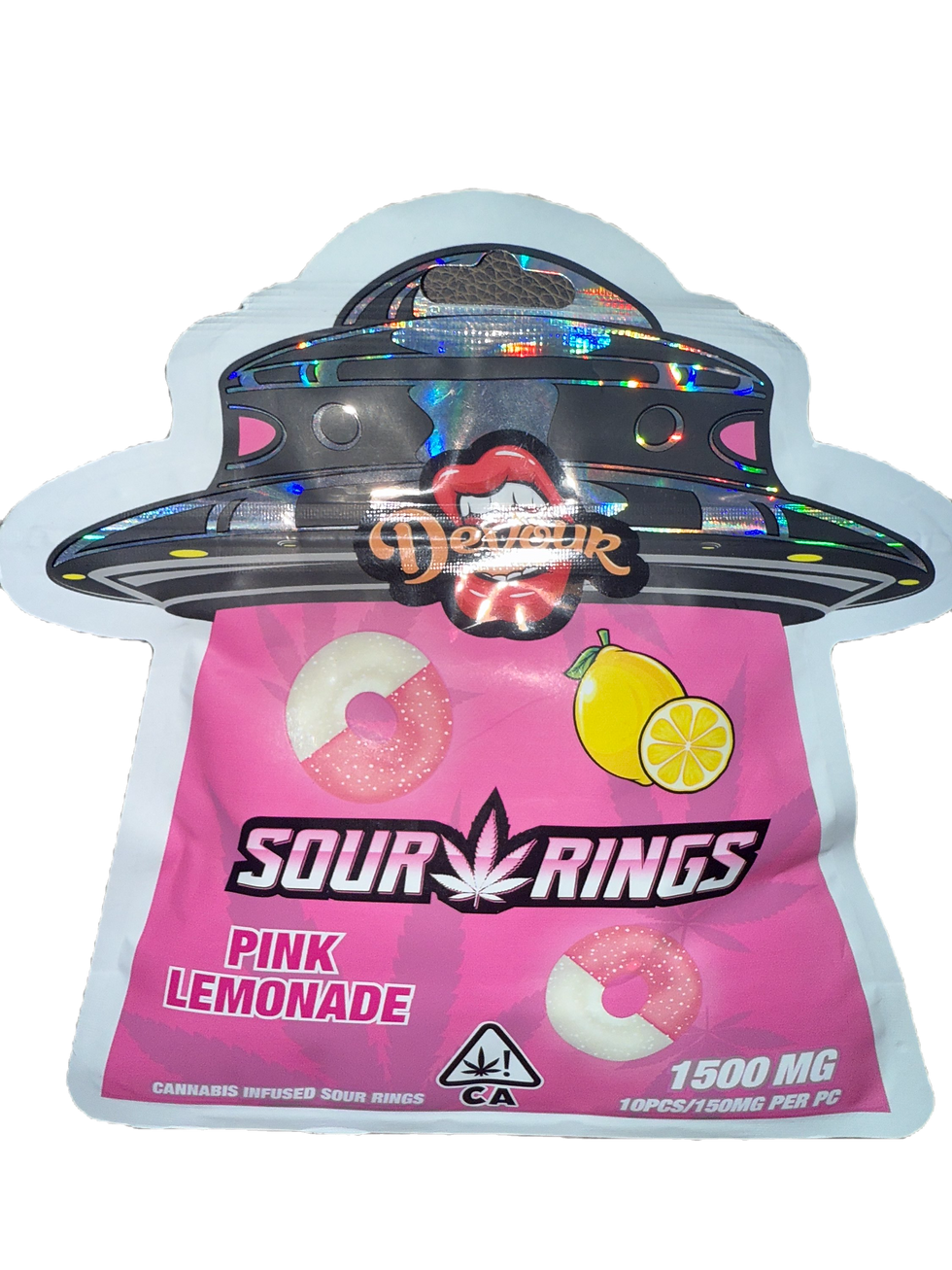 1500mg THC Infused Devour Sour Rings Pink Lemonade Gummies Weed Delivery DC Maryland Virginia