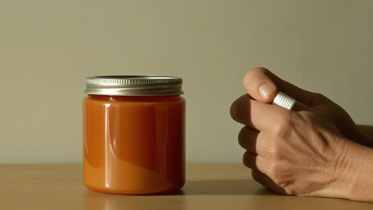 Hands arrange unlabelled cannabis formats and a vaporizer for a cautious home dosing routine.