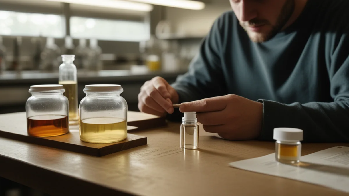 A tiny laboratory setup casts an oversized shadow, symbolizing how preliminary findings can be overhyped.
