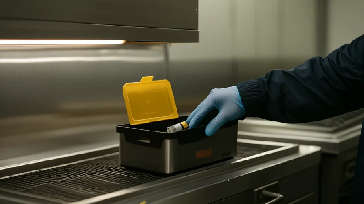 Gloved workers inspect an unlabelled cannabis handoff as rising volume puts delivery controls under pressure.