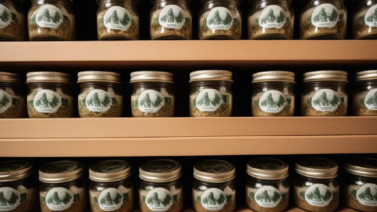 clean retail counter with plain glass jars, no signage or screens in Massachusetts, illustrating how this compares to other states