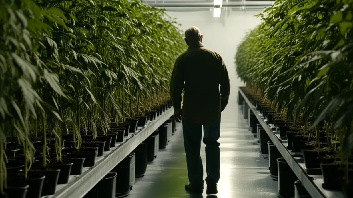Una sala de cultivo regulada representa la actividad política y económica que Griner contrasta entre los distintos estados.