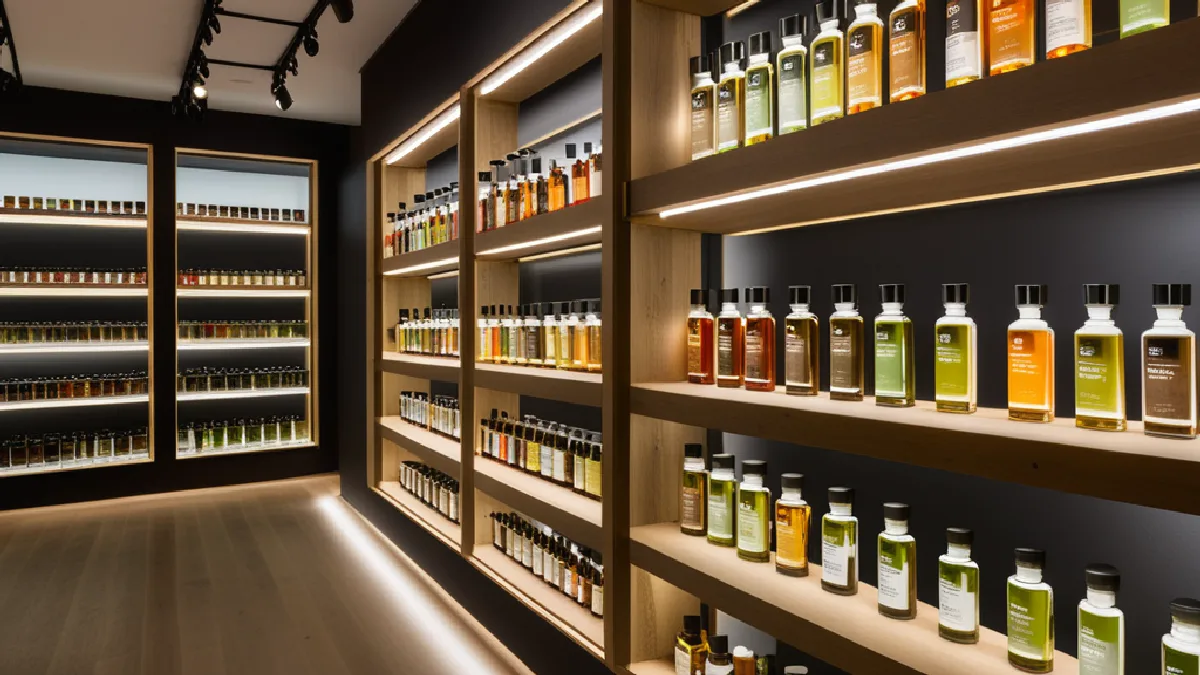 Retail display of packaged hemp extracts in a dispensary setting, highlighting consumer access and regional market safety.
