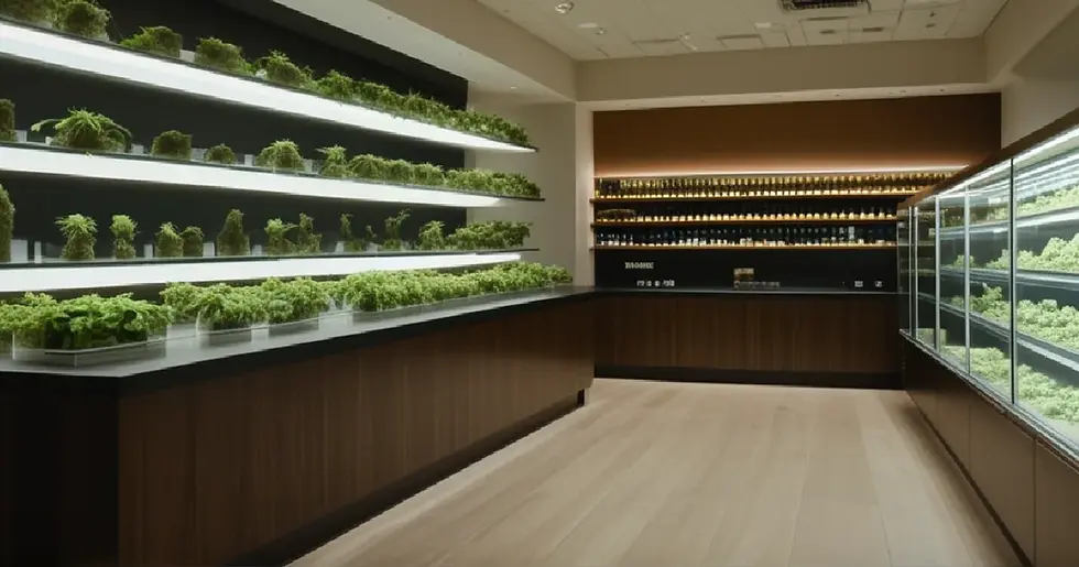 A polished cannabis retail interior suggests TerrAscend’s growing New Jersey store footprint after the acquisition.