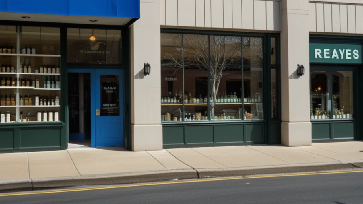 A storefront on a New Jersey commercial block represents how local rules shape cannabis retail consolidation.