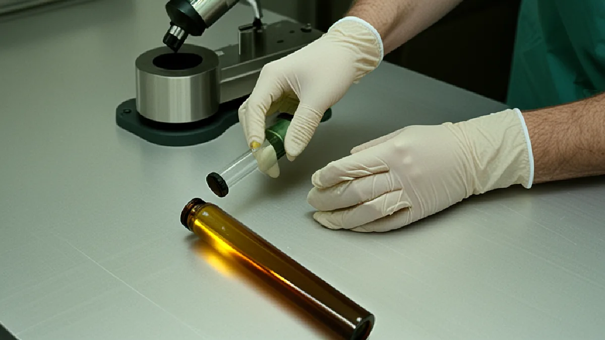 A Maryland laboratory worker handles cannabis samples, showing how regulated markets depend on reliable supply chains.