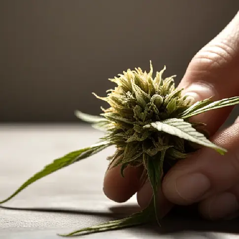 close-up cannabis flower on a neutral surface, illustrating wiz khalifa talks weed, fitness and quitting alcohol