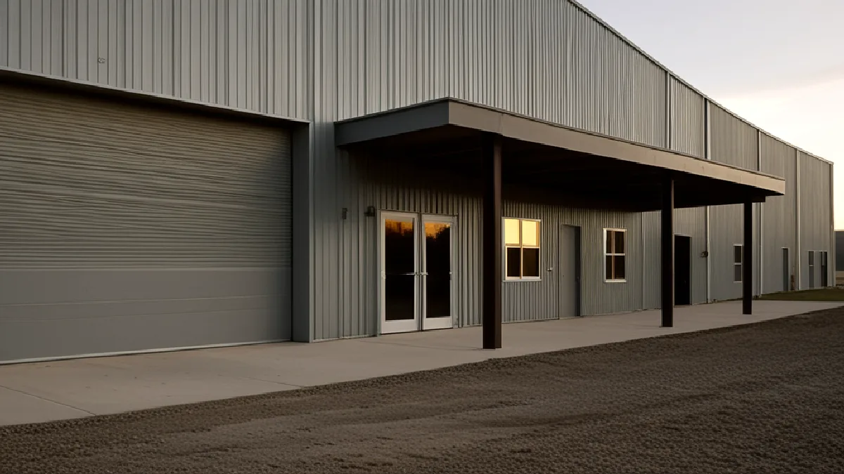 A darkened Michigan cultivation facility entrance represents the reported shutdown and limited public enforcement details.