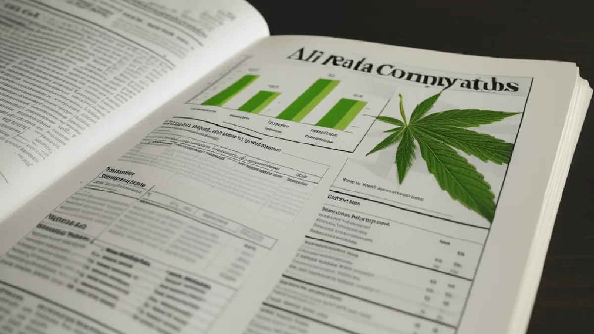 printed research data and charts, illustrating ai analytics and cannabis delivery compliance