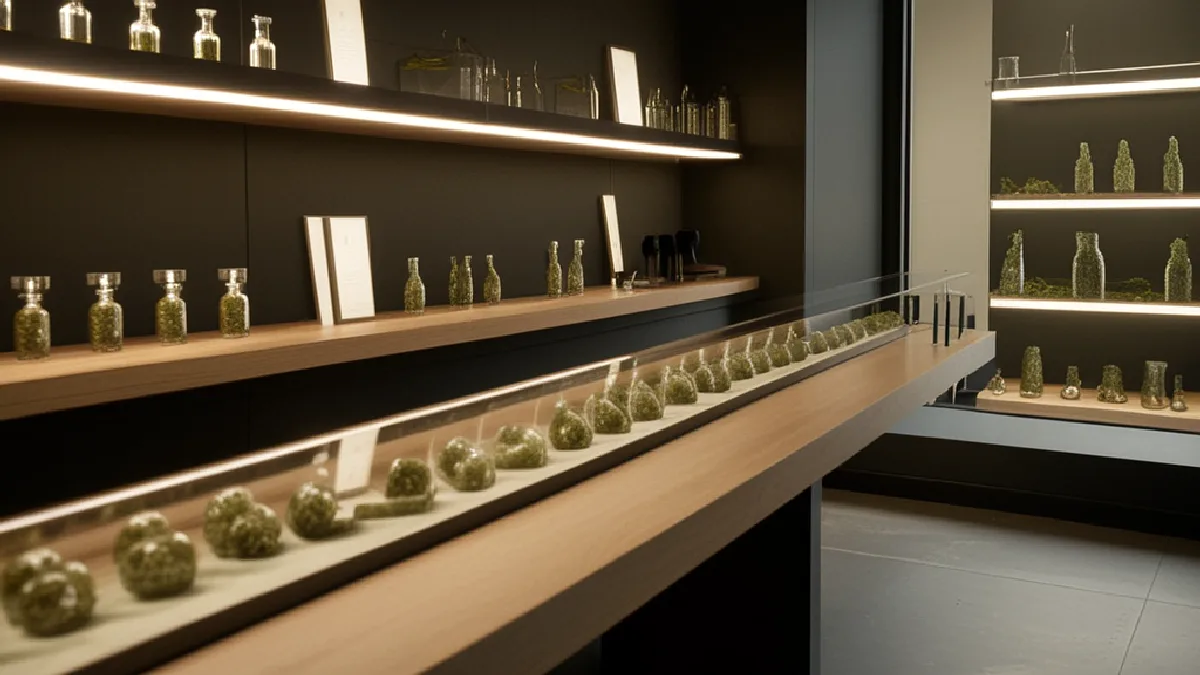 A quiet New York cannabis showroom reflects strong cumulative sales alongside softer near-term momentum.