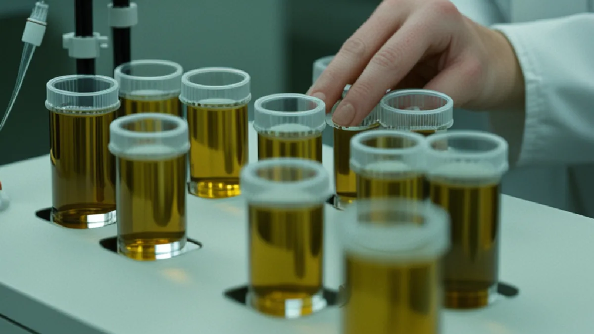 Gloved hands prepare hemp samples beside testing equipment as federal cannabinoid definitions tighten.