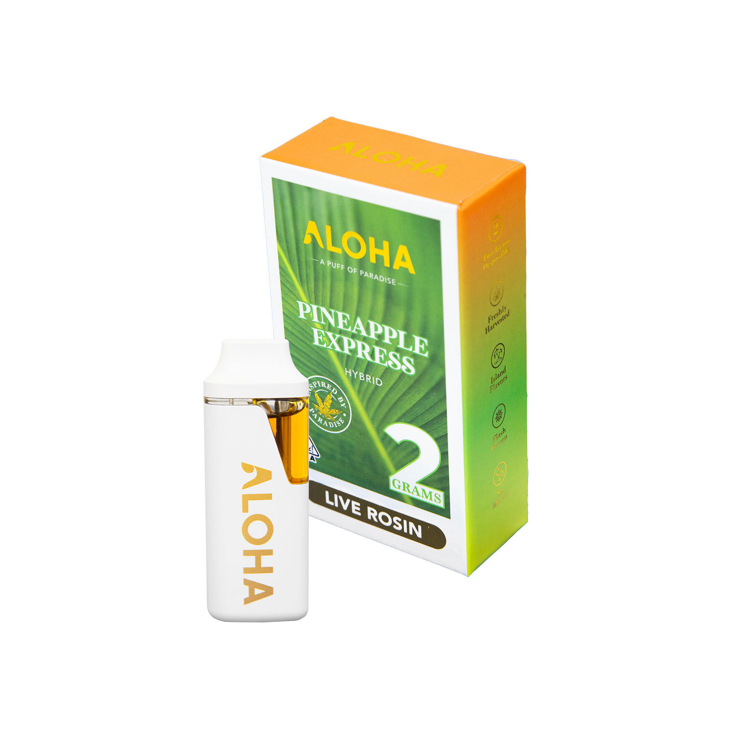 aloha 2 gram disposables live rosin pineapple express