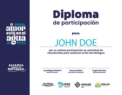 El amor está en el agua Diploma