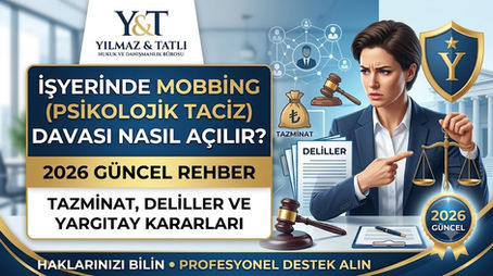 İşyerinde mobbing davası nasıl açılır Psikolojik taciz nedeniyle tazminat şartları, deliller, ispat yükü ve Yargıtay kararları İstanbul Kartal iş avukatı rehberiyle açıklanmaktadır.